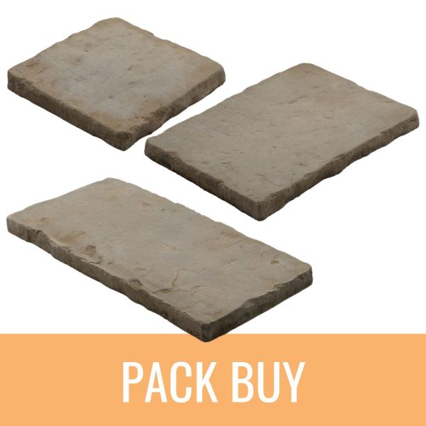 BRADSTONE PAVER GREY GREEN 6M2 PACK - 16 OF EACH SIZE