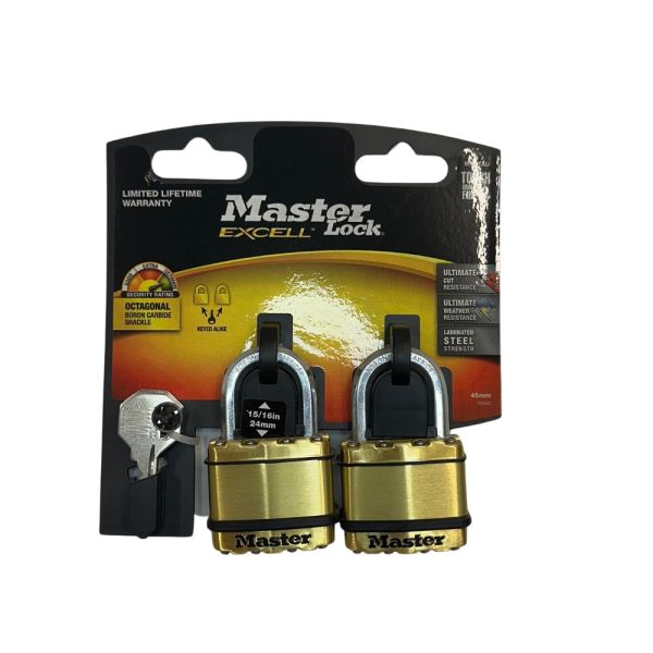 PADLOCK EXL LAM 45MM 25MM SHK 2 PACK