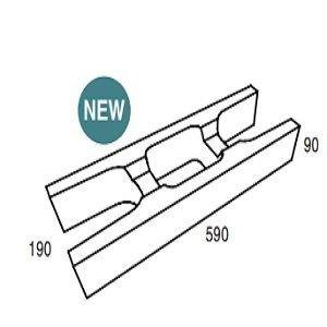 190mm x 590mm H Block Half Height