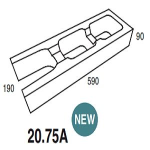 190mm x 590mm End/Cnr Block Half Ht
