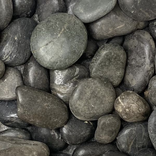 PEBBLE POLISHED BLACK 30mm-50mm 20kg